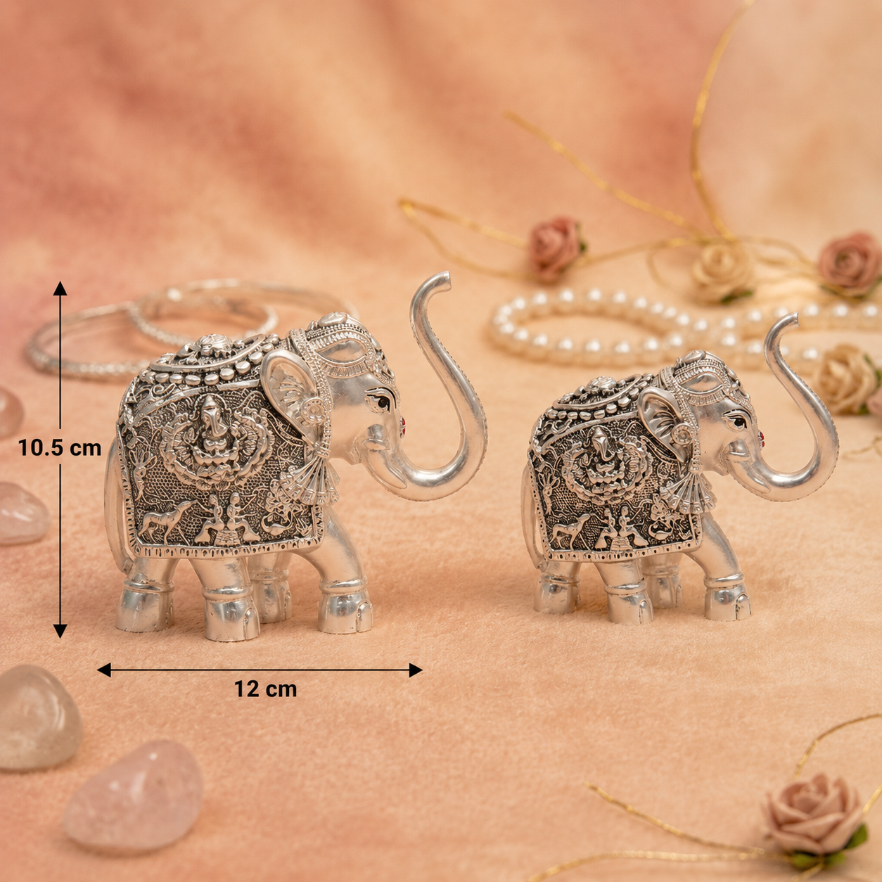 Oxidized Matte Silver Black Elephant