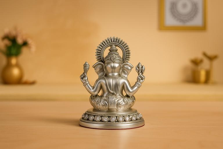 Oxidised Ganesh Sitting Idol
