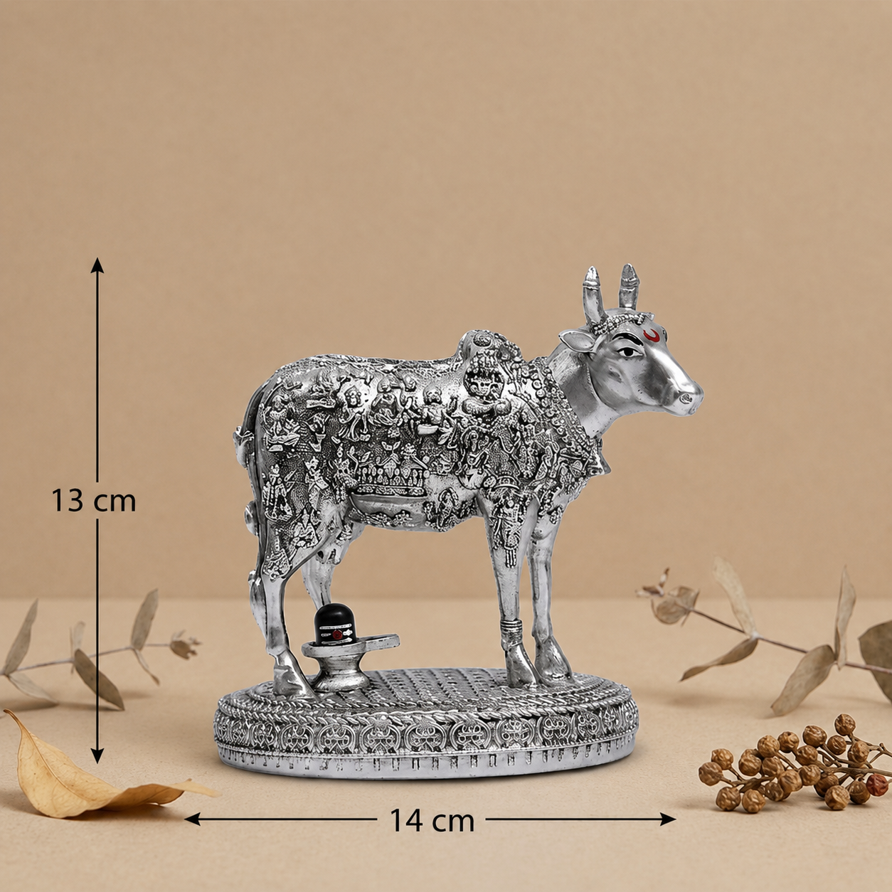 Oxidised Silver Shiva Cow