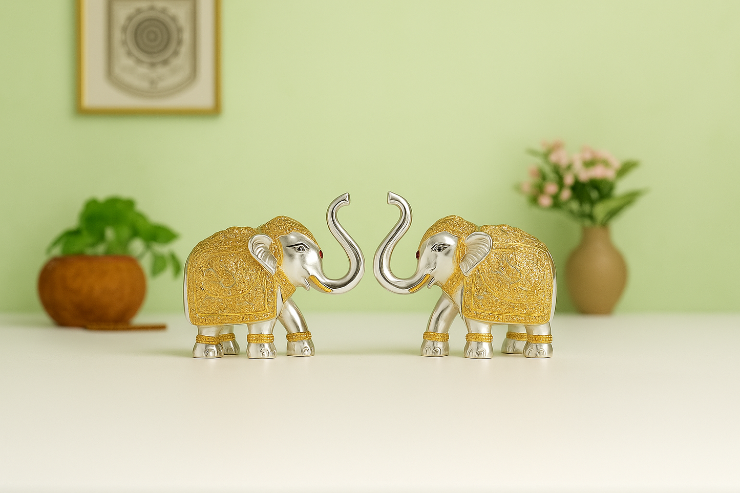 Glossy Eleplant Silver Gold