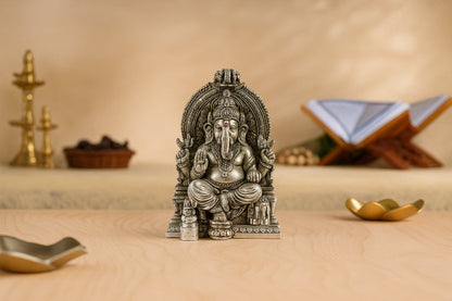 Oxidised Ganesh Sitting Idol