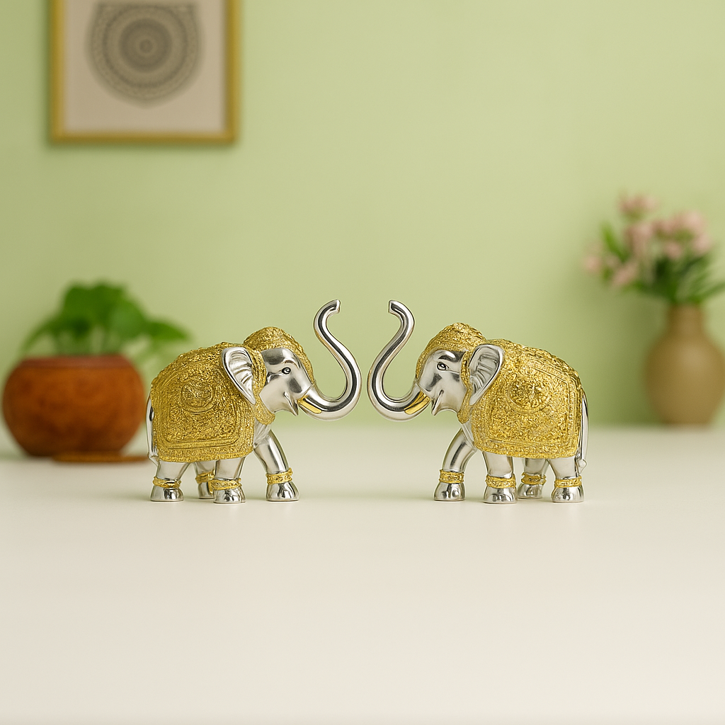 Glossy Eleplant Silver Gold