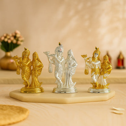 Radha Krishna Gold Idol