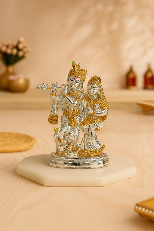 Radha Krishna Gold Idol