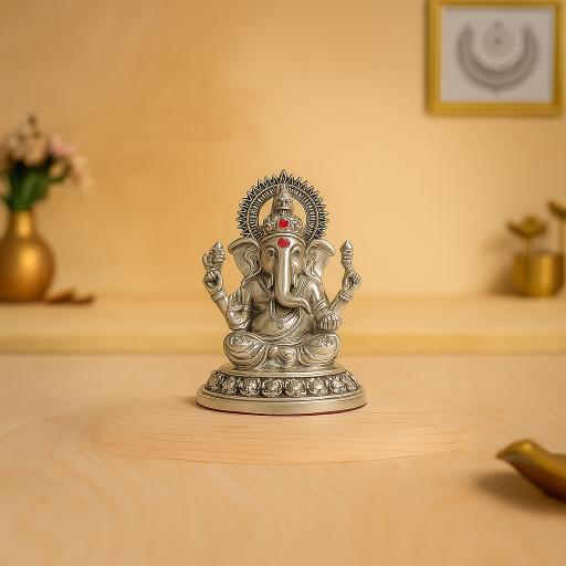 Oxidised Ganesh Sitting Idol