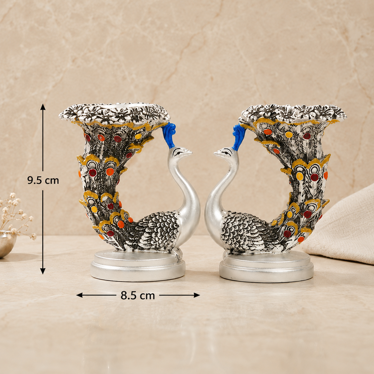 Peacock Candle Stand Set