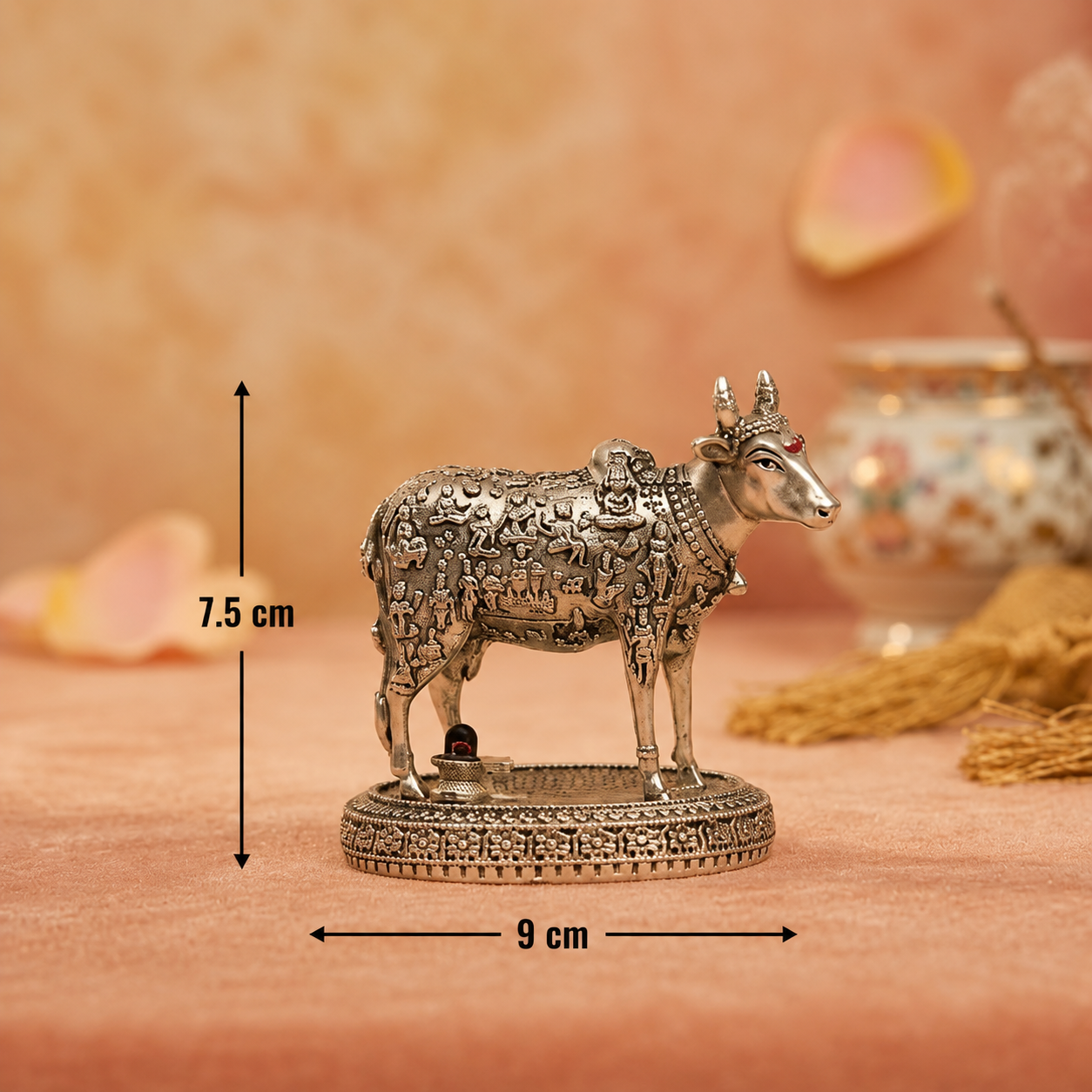 Oxidised Silver Shiva Cow