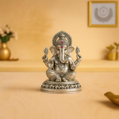 Oxidised Ganesh Sitting Idol