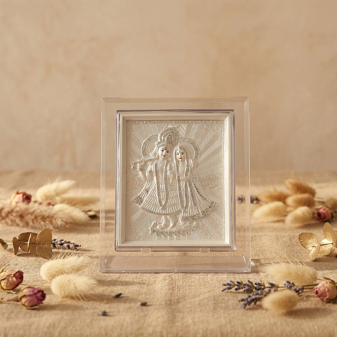 Silver Frame Radha Krishna