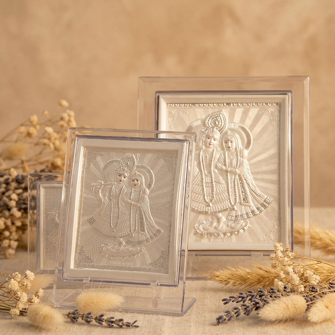 Silver Frame Radha Krishna