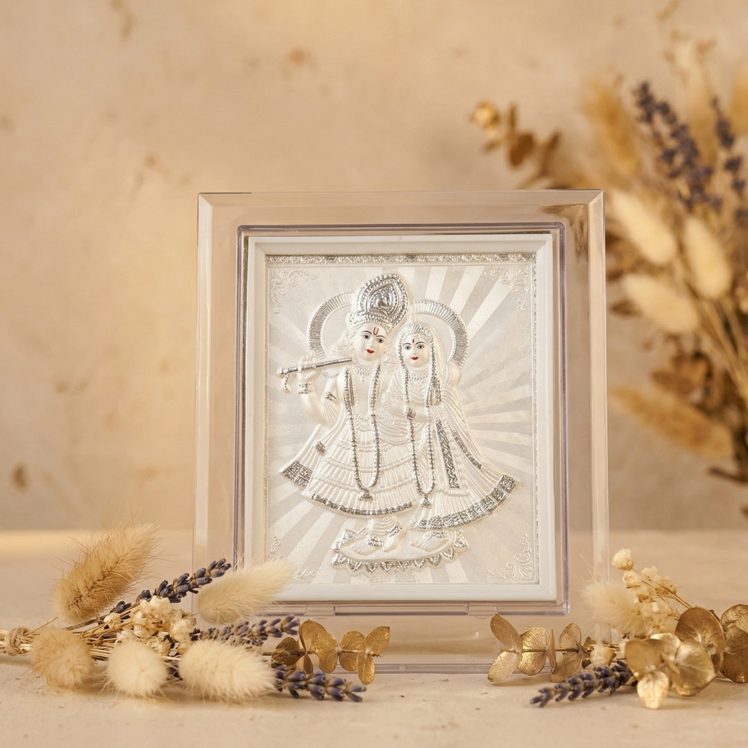 Silver Frame Radha Krishna