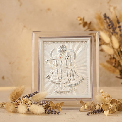 Silver Frame Radha Krishna