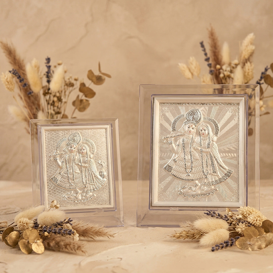 Silver Frame Radha Krishna