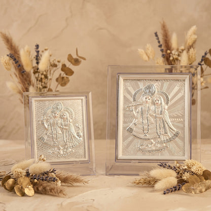 Silver Frame Radha Krishna