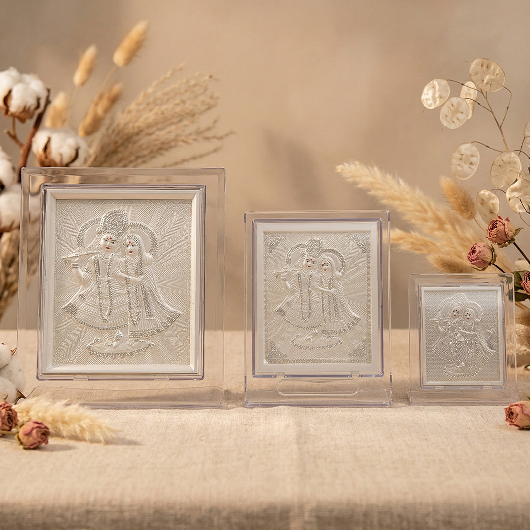 Silver Frame Radha Krishna