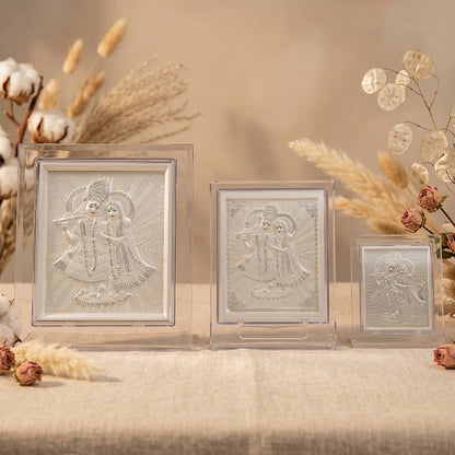 Silver Frame Radha Krishna