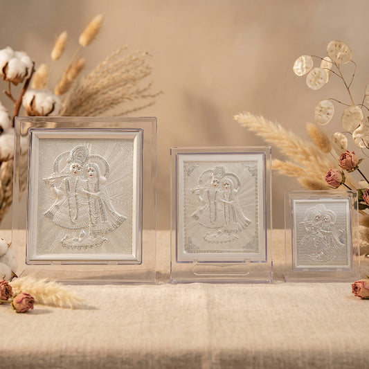 Silver Frame Radha Krishna
