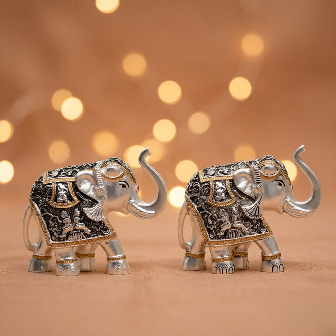 Oxidized Matte Silver Black Elephant