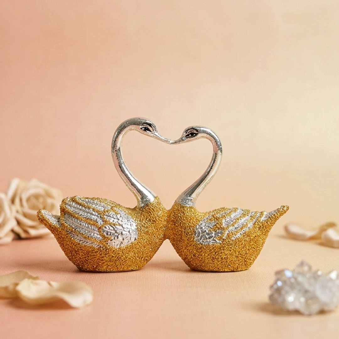 Swan Couple Heart Shaped