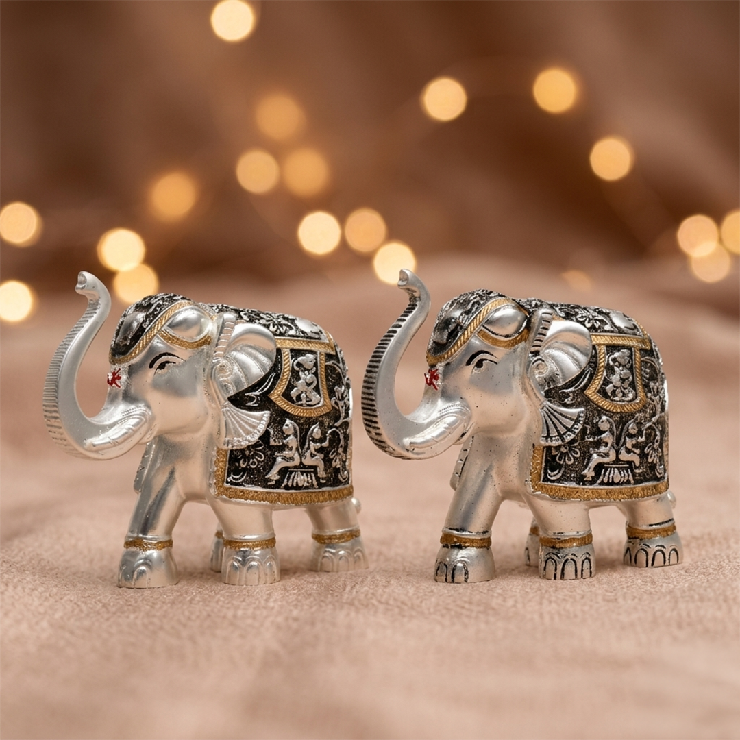 Oxidized Matte Silver Black Elephant