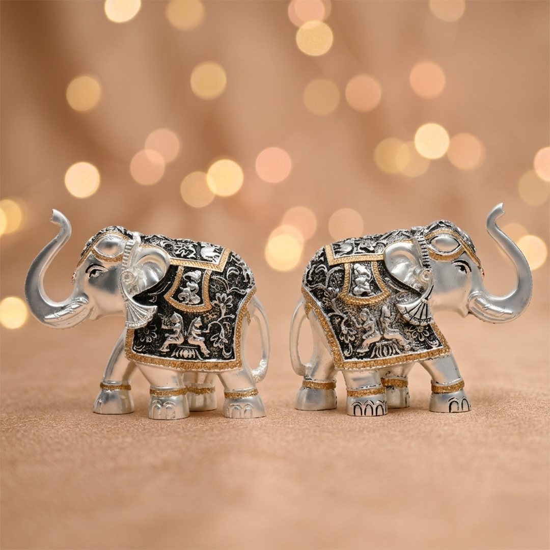 Oxidized Matte Silver Black Elephant