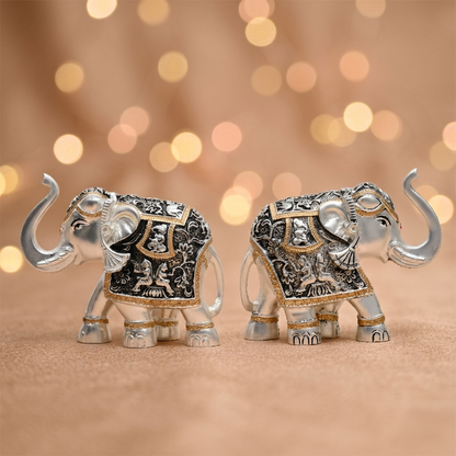 Oxidized Matte Silver Black Elephant