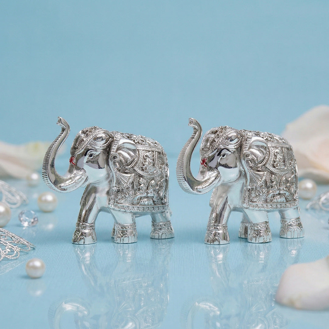 Glossy Silver Elephant