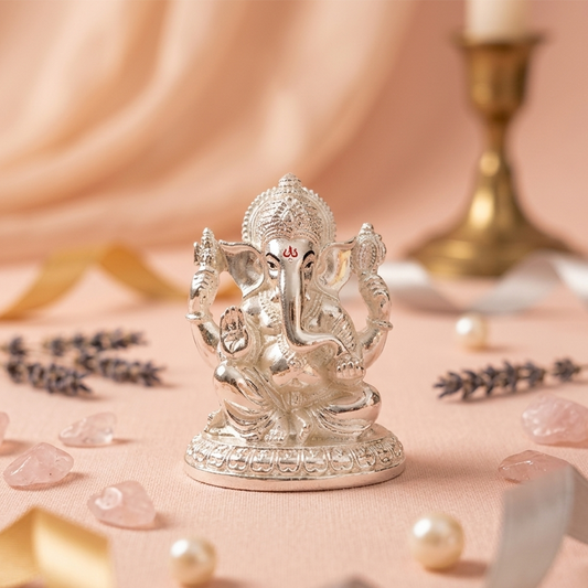 Glossy Silver Ganesh
