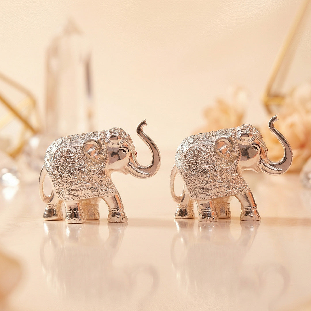 Glossy Silver Elephant