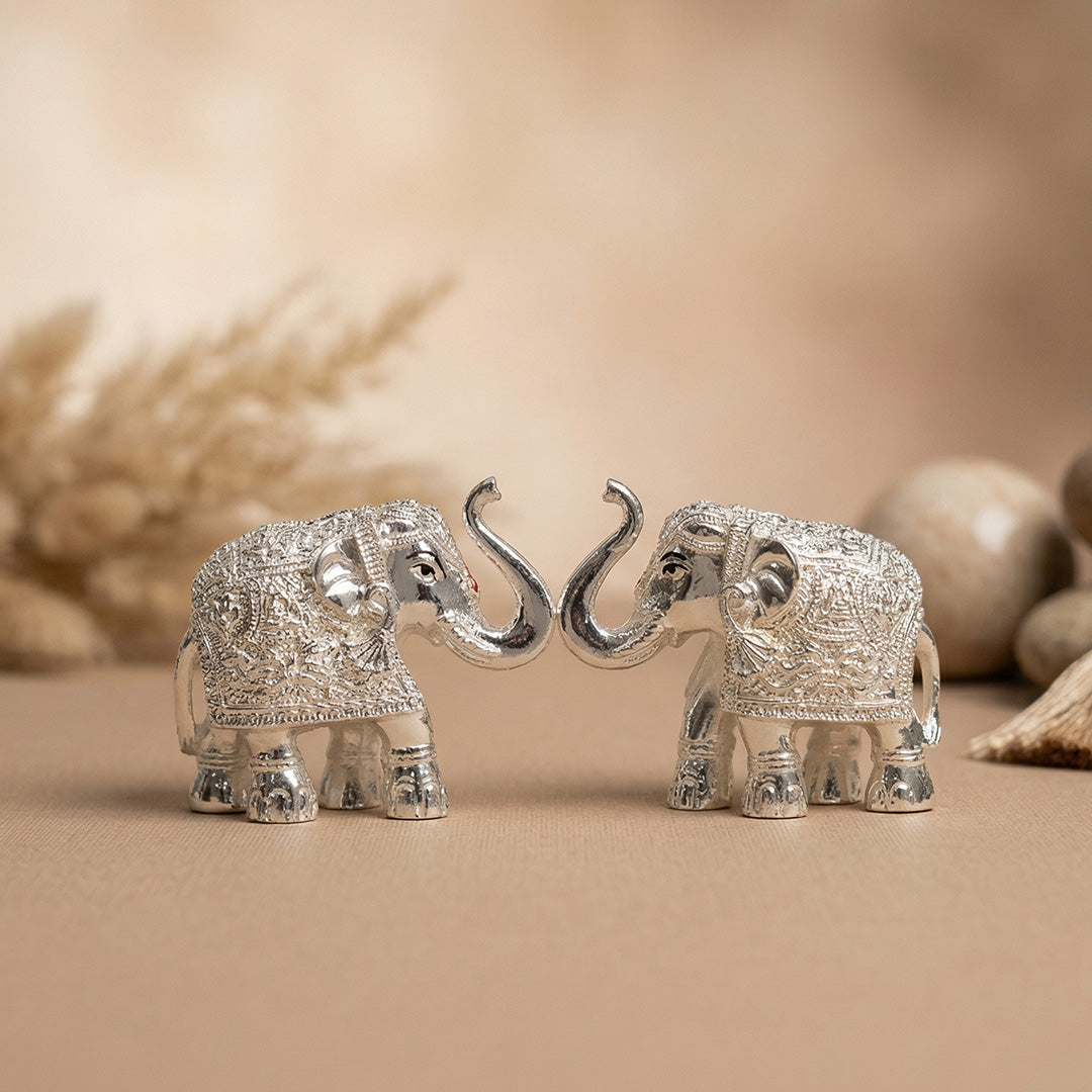 Glossy Silver Elephant