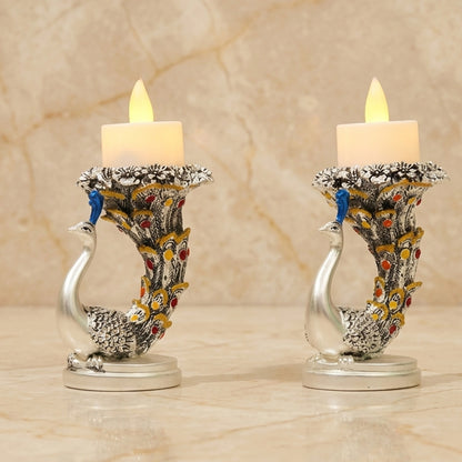 Peacock Candle Stand Set