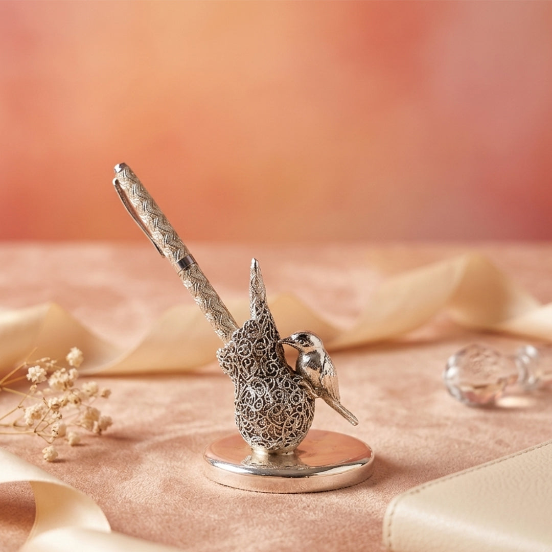 Pen Stand With Bird Accent