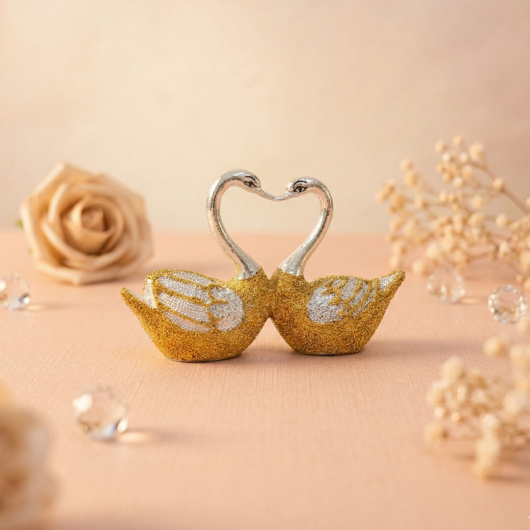 Swan Couple Heart Shaped