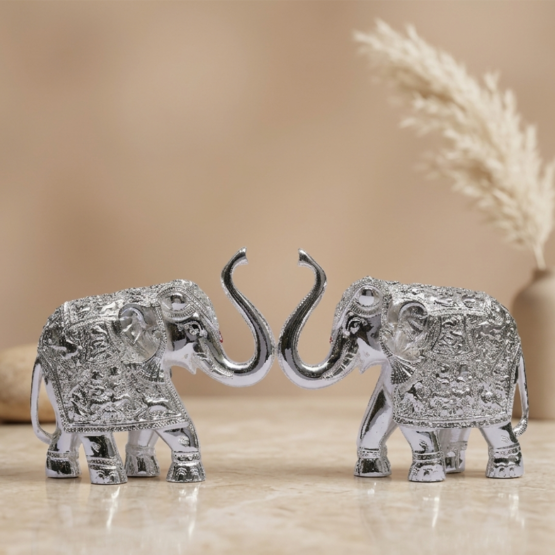 Glossy Silver Elephant
