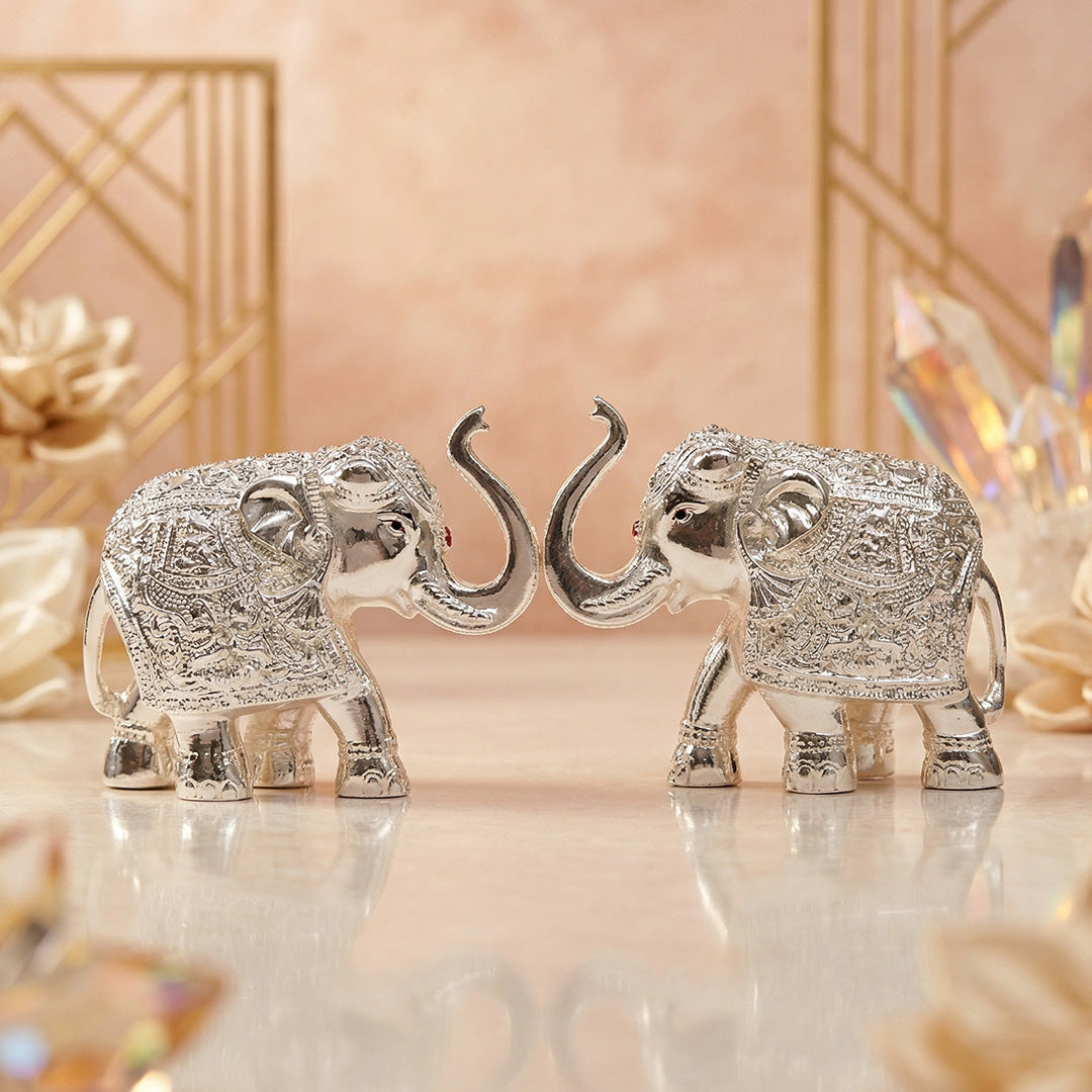 Glossy Silver Elephant