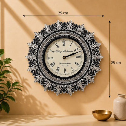 Vintage Silver Plated Wall Clock