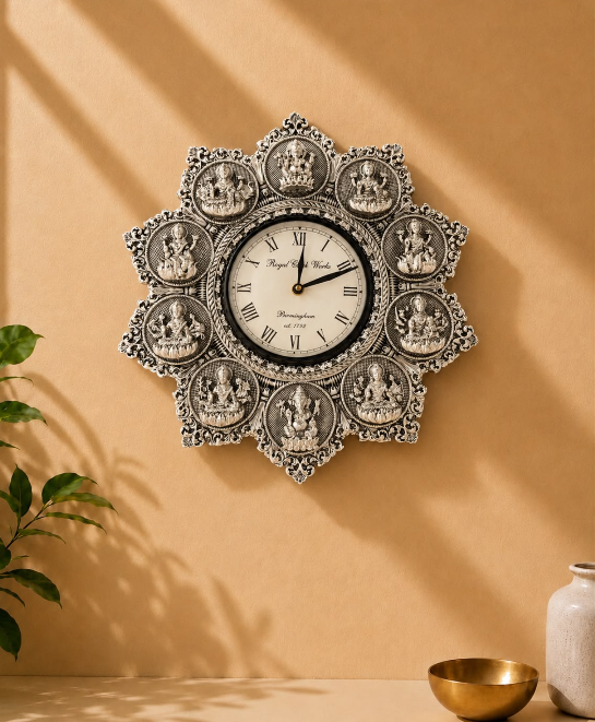 Clock Eight Laxmi & Two Ganesh