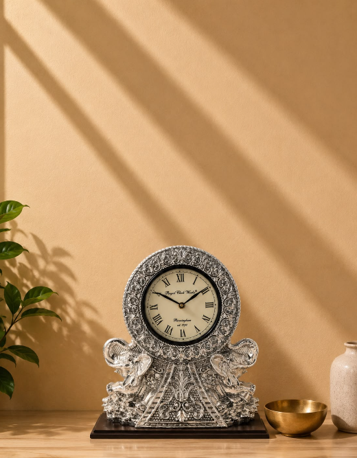 Clock With Two Elephant