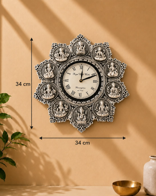 Clock Eight Laxmi & Two Ganesh