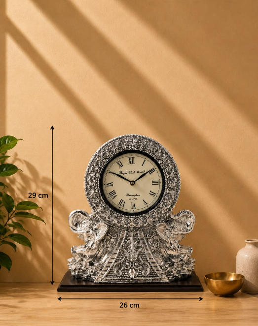 Clock With Two Elephant