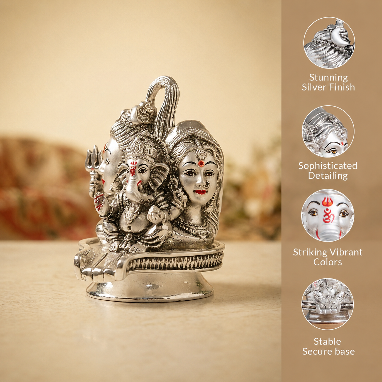 Shiv Parvati Ganesh Idol