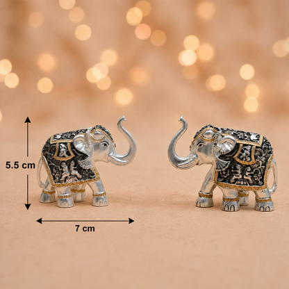 Oxidized Matte Silver Black Elephant