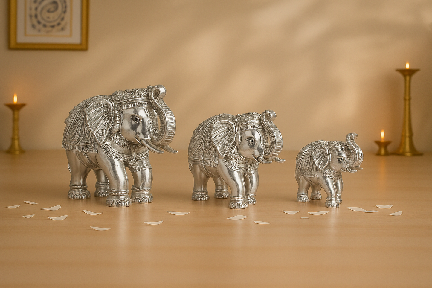 Silver Twin Elephant