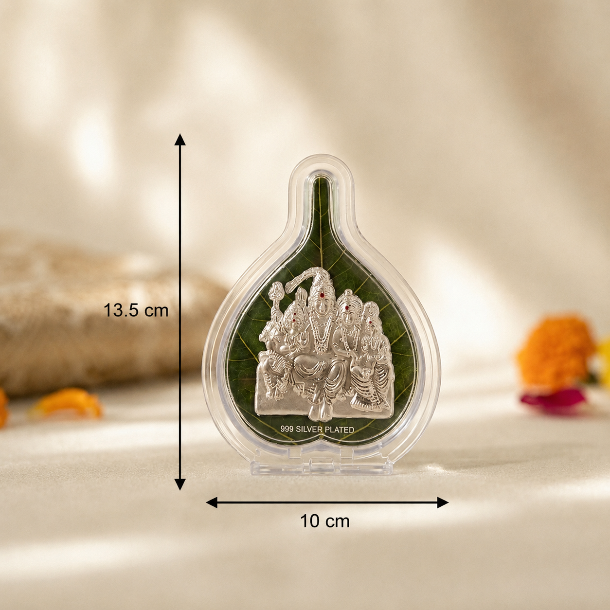 Silver Leaf Shiv Parvati Ganesha