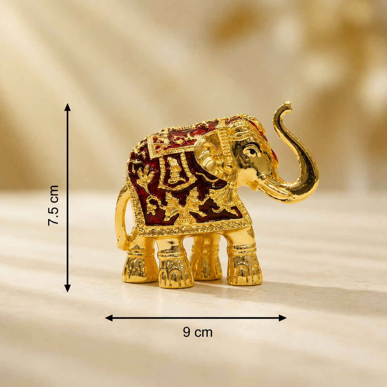 Gold Elephant Red Meenakari
