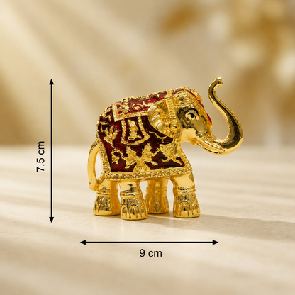 Gold Elephant Red Meenakari