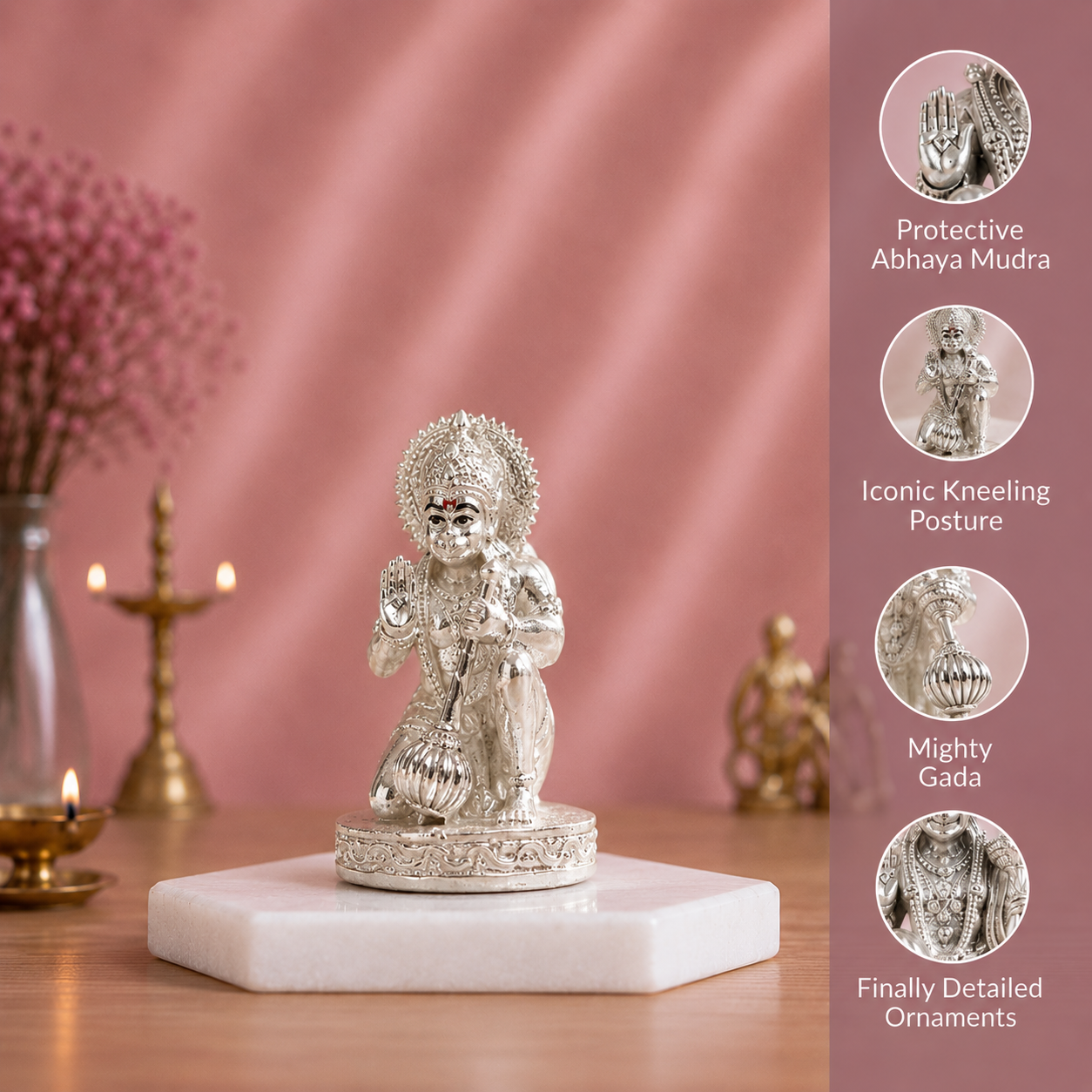 Hanuman Idol Blessing In Abhaya Mudra