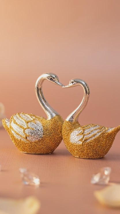 Swan Couple Heart Shaped