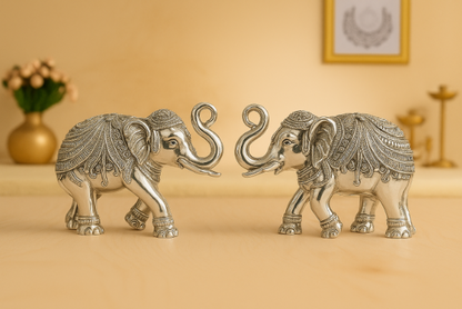 Silver Twin Elephant
