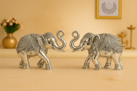 Silver Twin Elephant